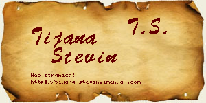 Tijana Stevin vizit kartica